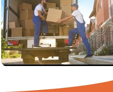 Movers loading a box truck